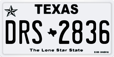 TX license plate DRS2836
