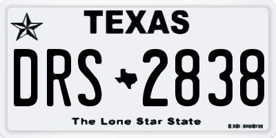 TX license plate DRS2838