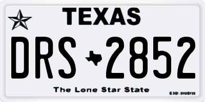 TX license plate DRS2852