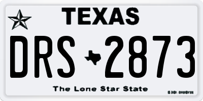 TX license plate DRS2873