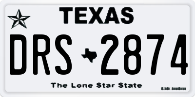 TX license plate DRS2874