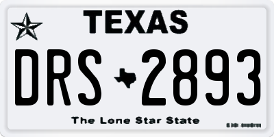 TX license plate DRS2893