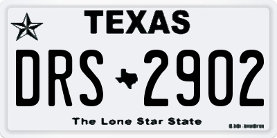 TX license plate DRS2902
