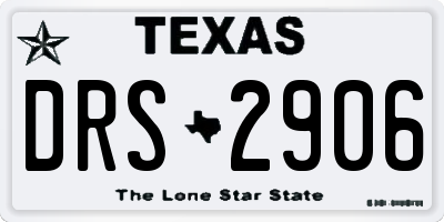 TX license plate DRS2906