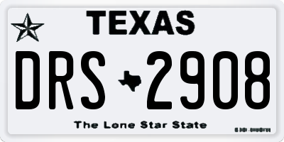 TX license plate DRS2908