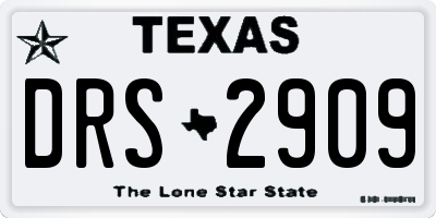 TX license plate DRS2909