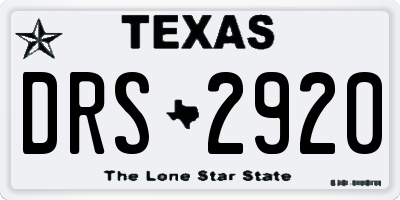 TX license plate DRS2920
