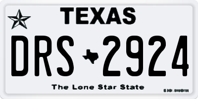 TX license plate DRS2924