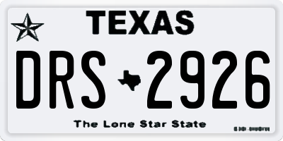 TX license plate DRS2926