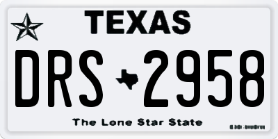 TX license plate DRS2958