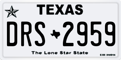 TX license plate DRS2959