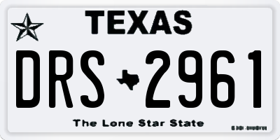 TX license plate DRS2961