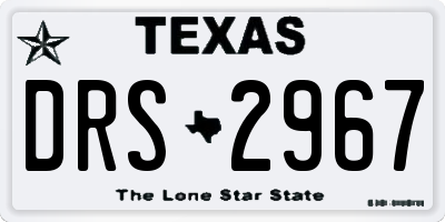 TX license plate DRS2967