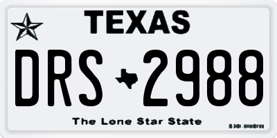 TX license plate DRS2988