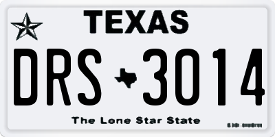 TX license plate DRS3014