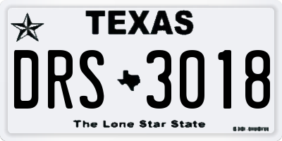 TX license plate DRS3018