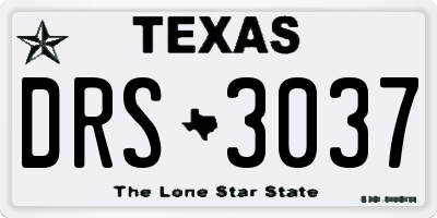 TX license plate DRS3037
