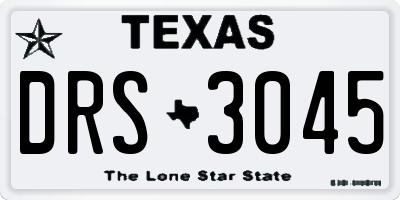 TX license plate DRS3045