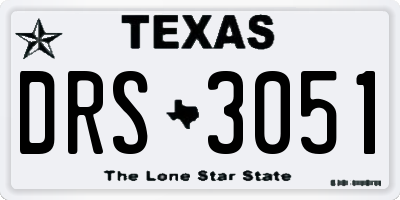 TX license plate DRS3051