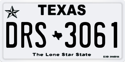 TX license plate DRS3061