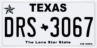 TX license plate DRS3067