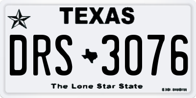 TX license plate DRS3076