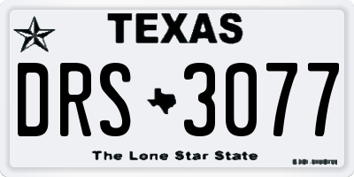 TX license plate DRS3077