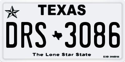 TX license plate DRS3086