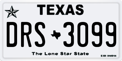 TX license plate DRS3099
