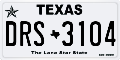 TX license plate DRS3104