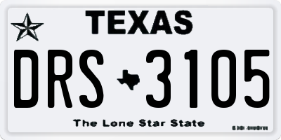TX license plate DRS3105