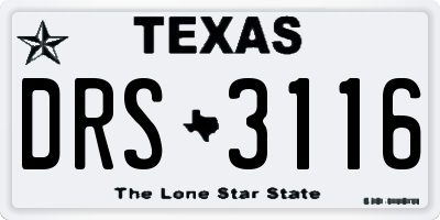 TX license plate DRS3116