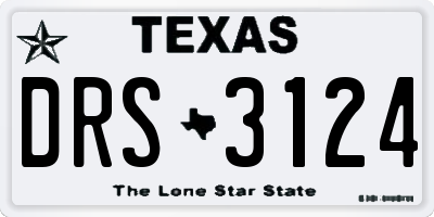 TX license plate DRS3124