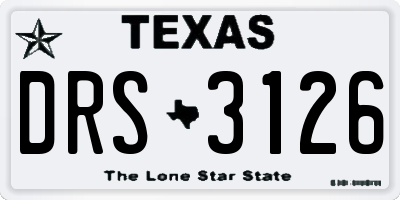 TX license plate DRS3126