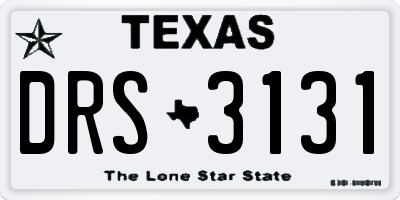 TX license plate DRS3131