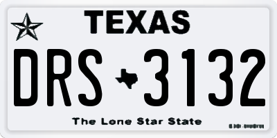TX license plate DRS3132