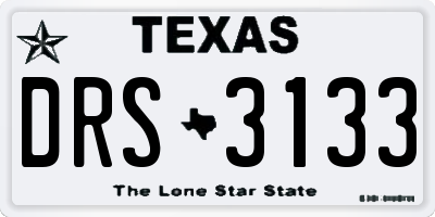 TX license plate DRS3133