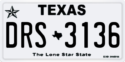 TX license plate DRS3136