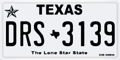 TX license plate DRS3139