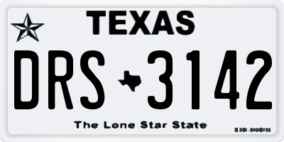 TX license plate DRS3142