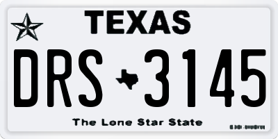 TX license plate DRS3145