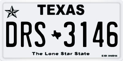 TX license plate DRS3146