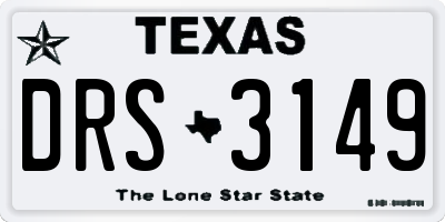 TX license plate DRS3149