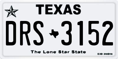 TX license plate DRS3152