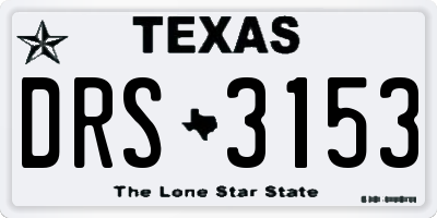 TX license plate DRS3153