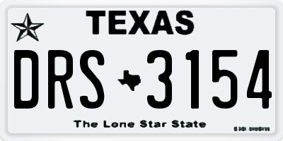 TX license plate DRS3154