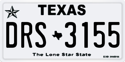 TX license plate DRS3155