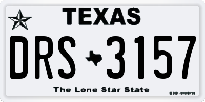 TX license plate DRS3157