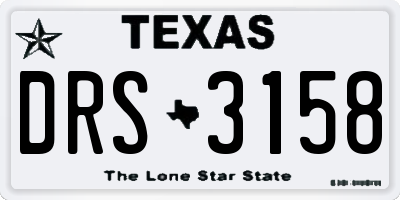 TX license plate DRS3158