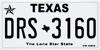 TX license plate DRS3160